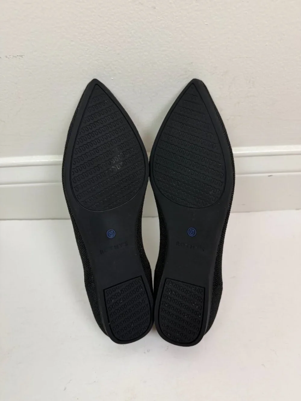 Rothy's The Point Ballet Flat In Classic Black Size 10 - Picture 8 of 12